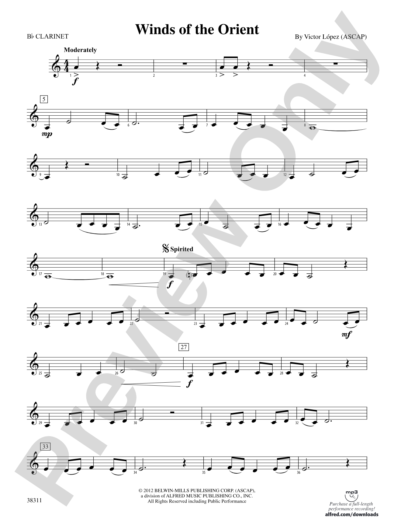 Winds of the Orient: 1st B-flat Clarinet