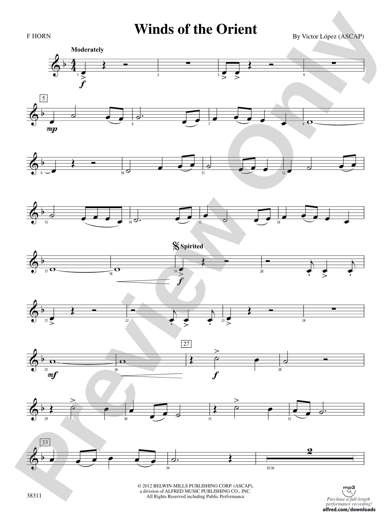 Winds of the Orient: 1st F Horn
