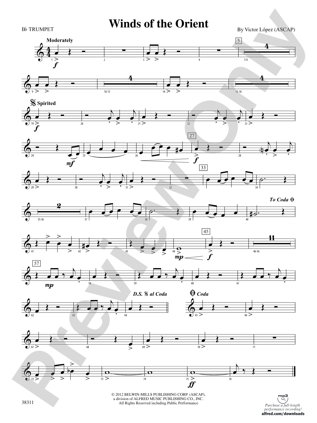 Winds of the Orient: 1st B-flat Trumpet