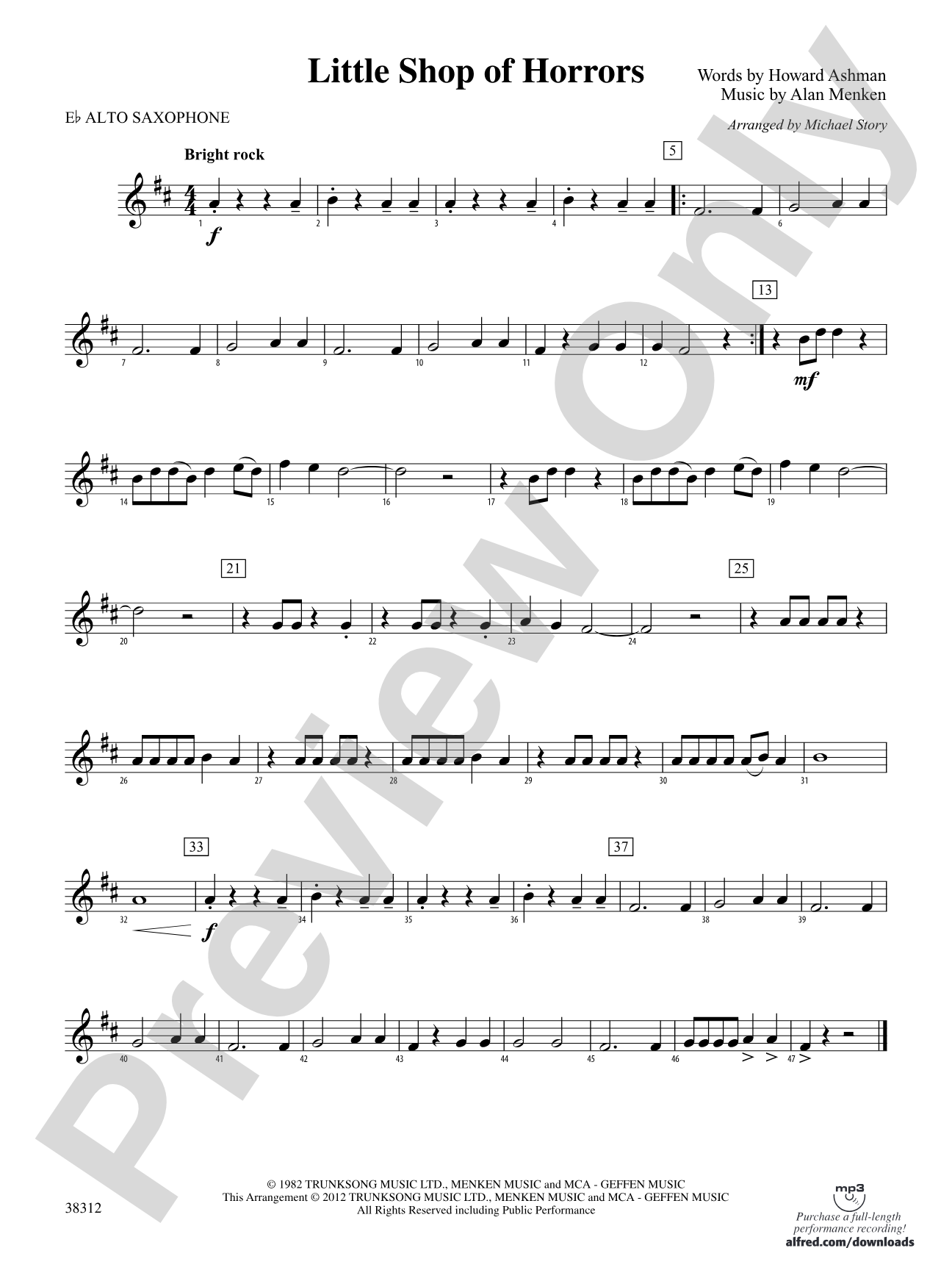 Little Shop of Horrors: E-flat Alto Saxophone