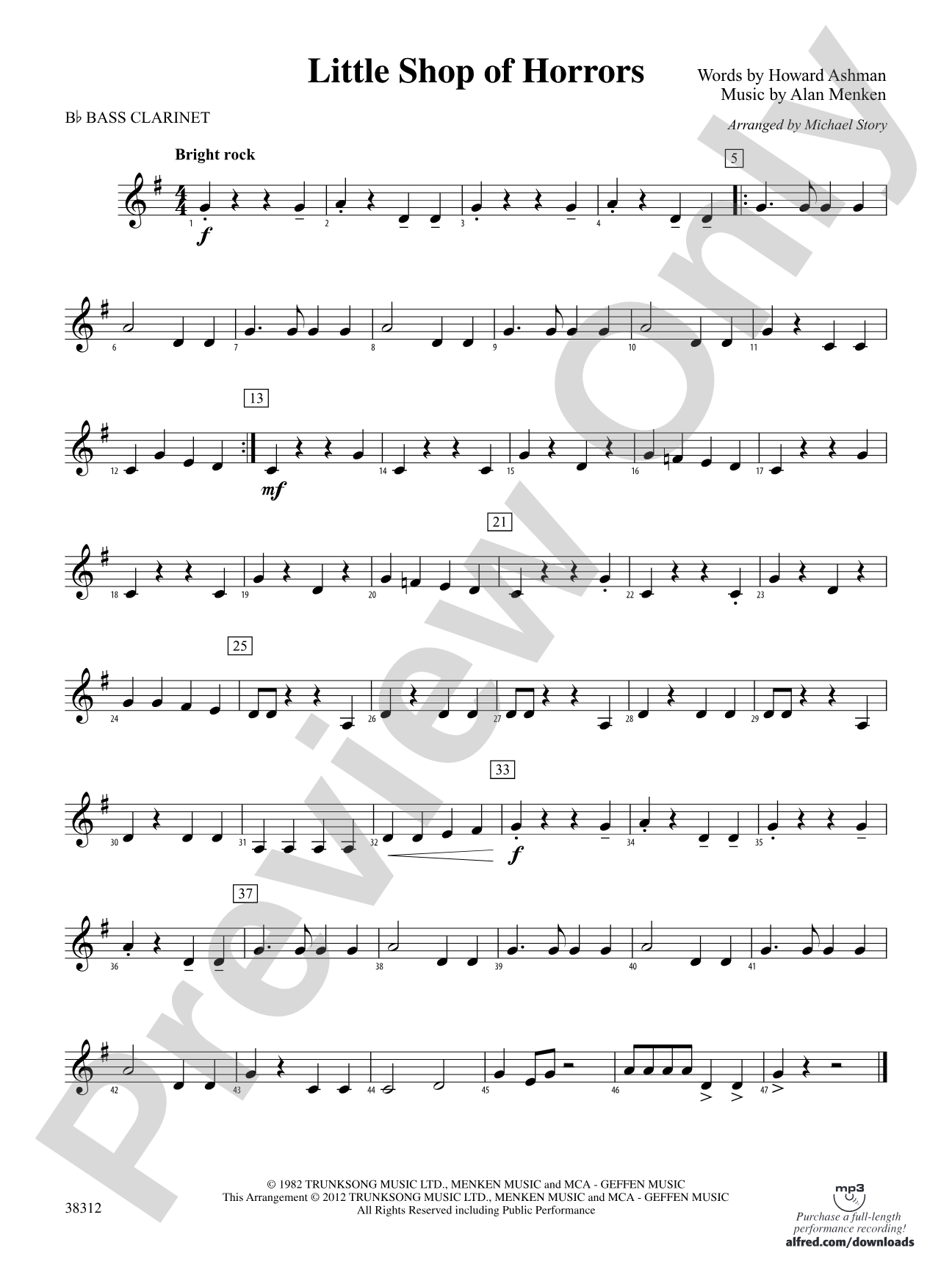 Little Shop of Horrors: B-flat Bass Clarinet