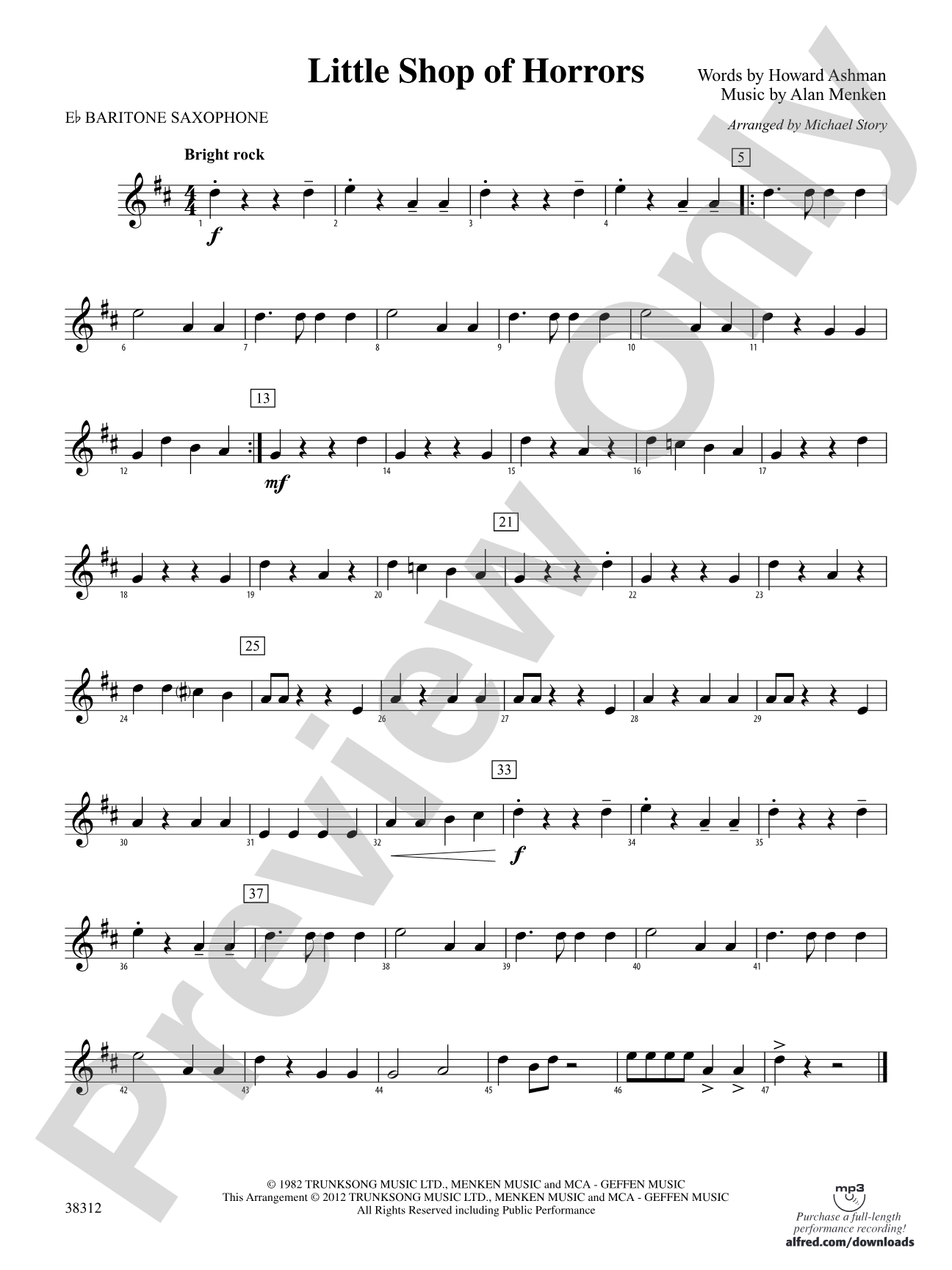 Little Shop of Horrors: E-flat Baritone Saxophone