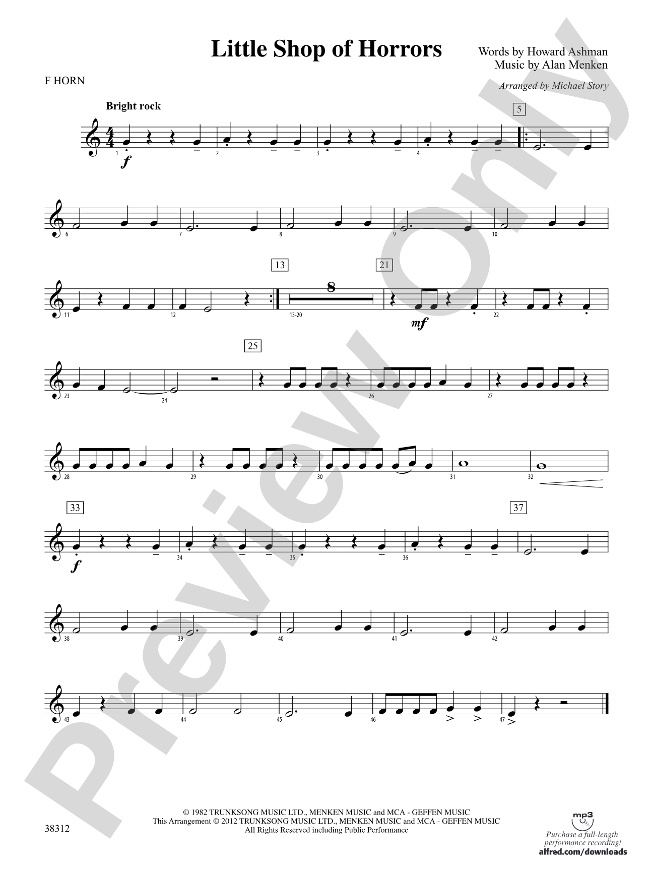 Little Shop of Horrors: 1st F Horn