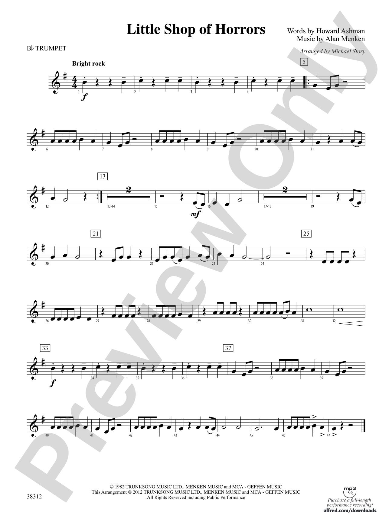 Little Shop of Horrors: 1st B-flat Trumpet