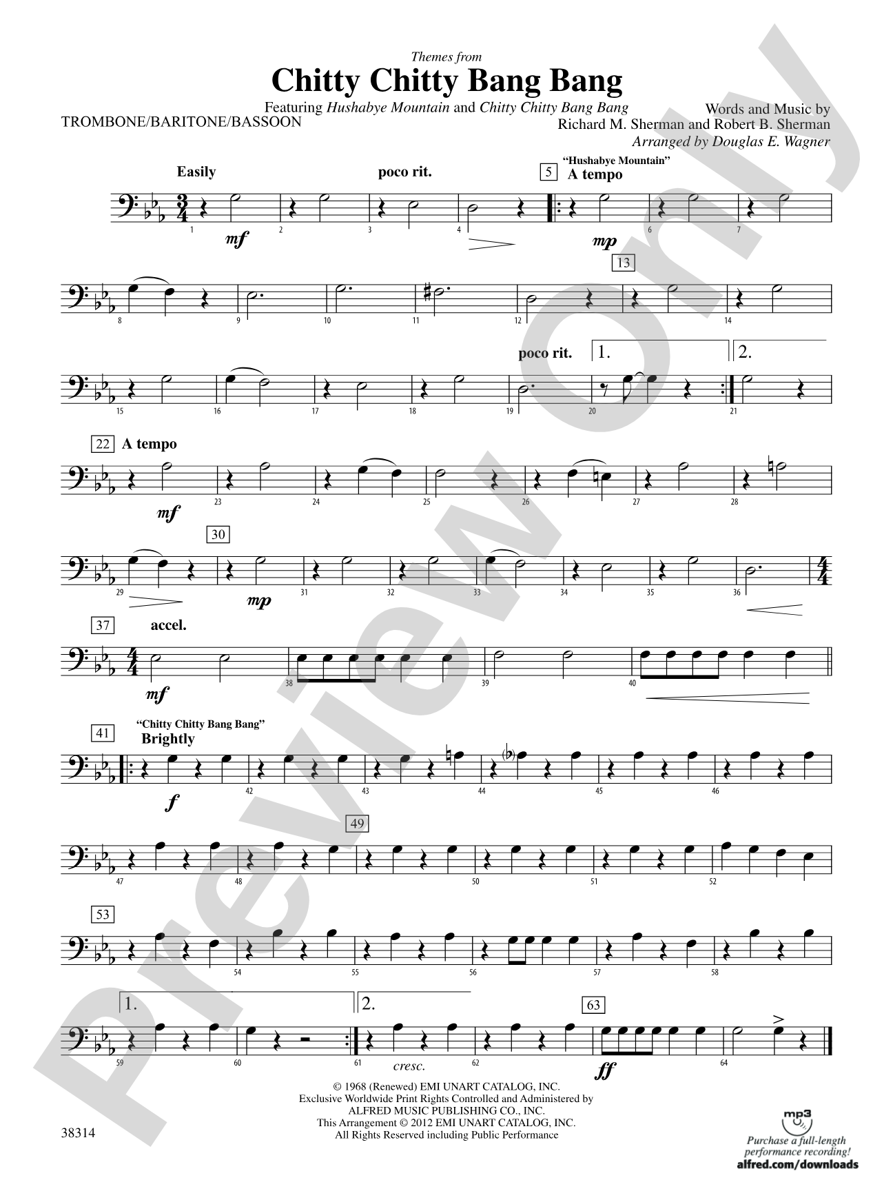 Chitty Chitty Bang Bang, Themes from: 1st Trombone