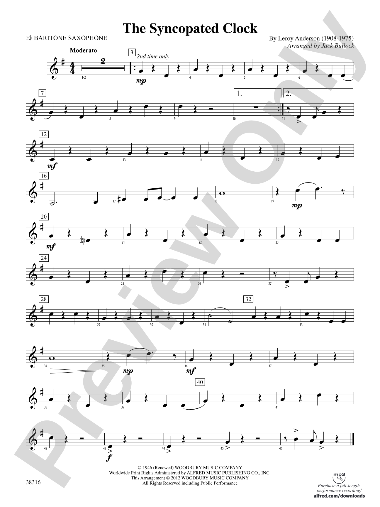 The Syncopated Clock: E-flat Baritone Saxophone