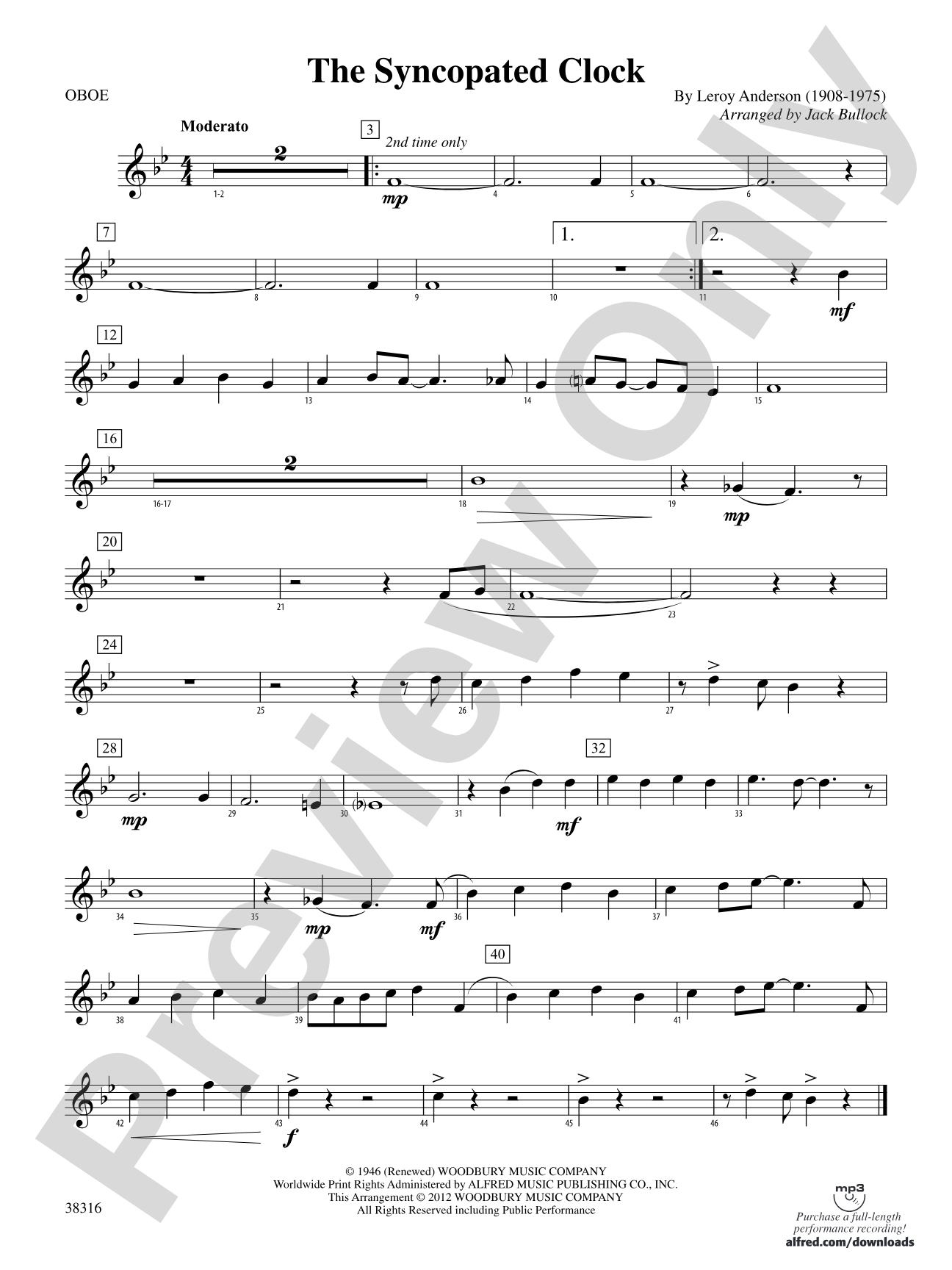 The Syncopated Clock: Oboe