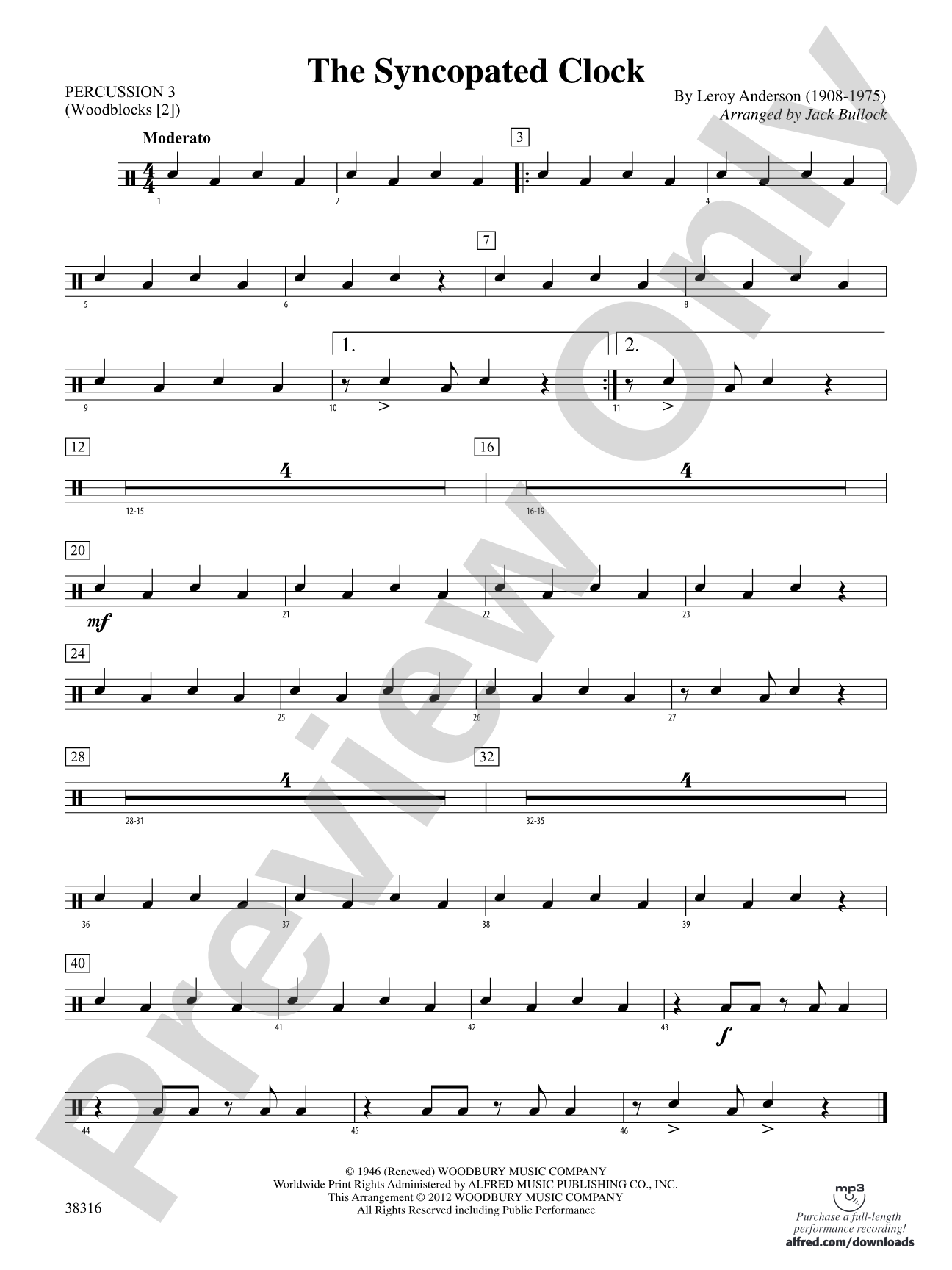 The Syncopated Clock: 3rd Percussion