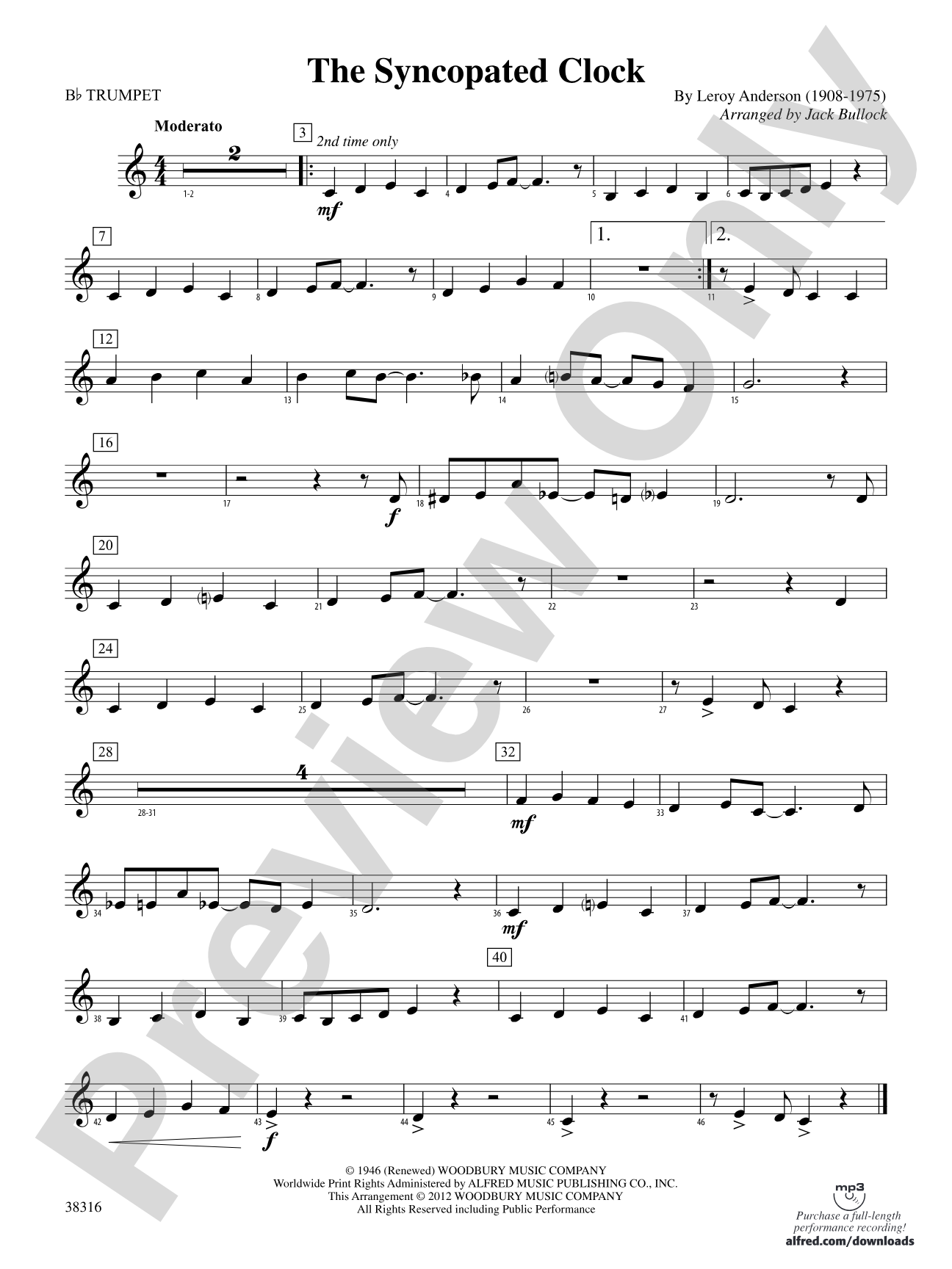 The Syncopated Clock: 1st B-flat Trumpet