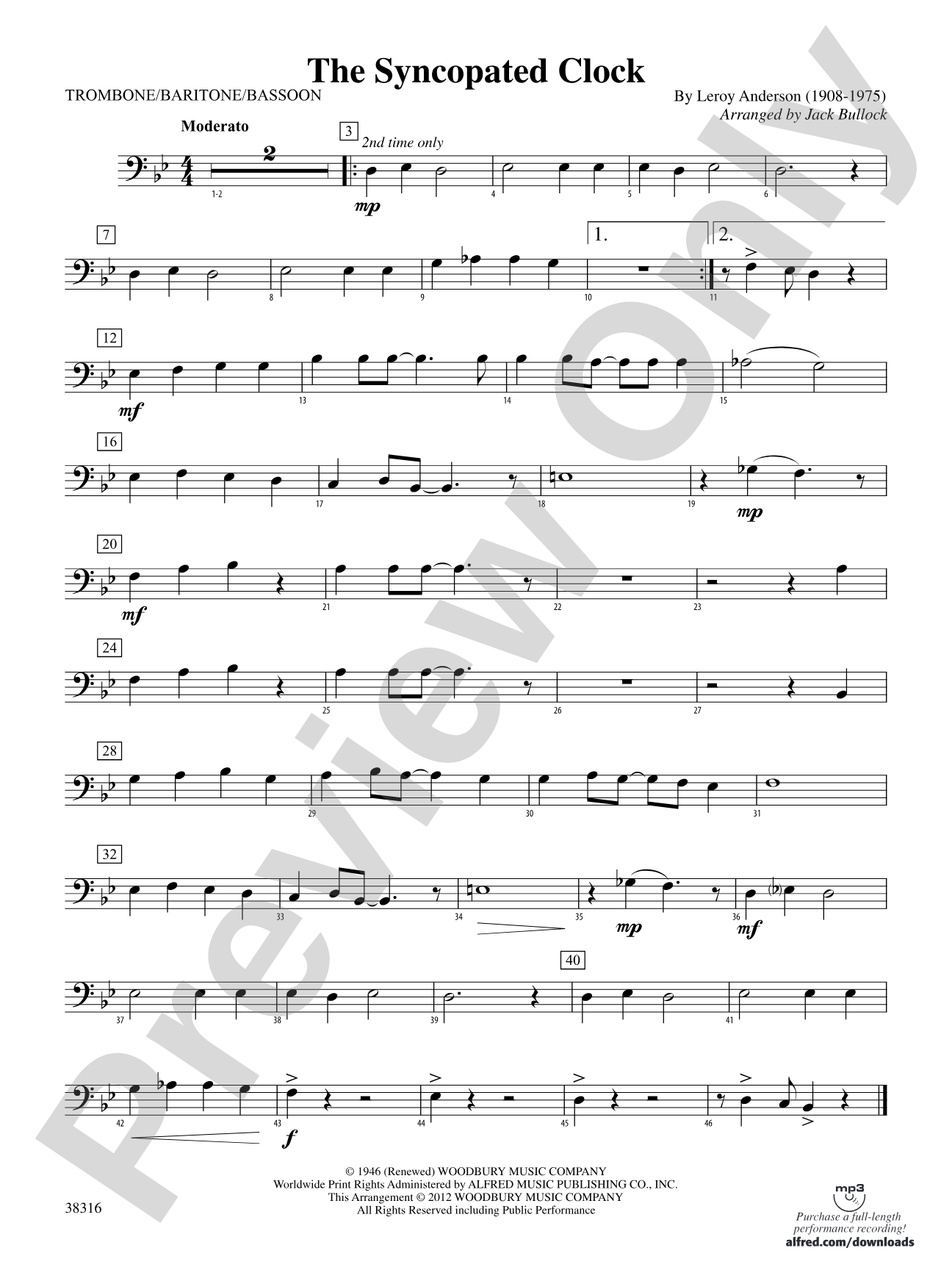 The Syncopated Clock: 1st Trombone