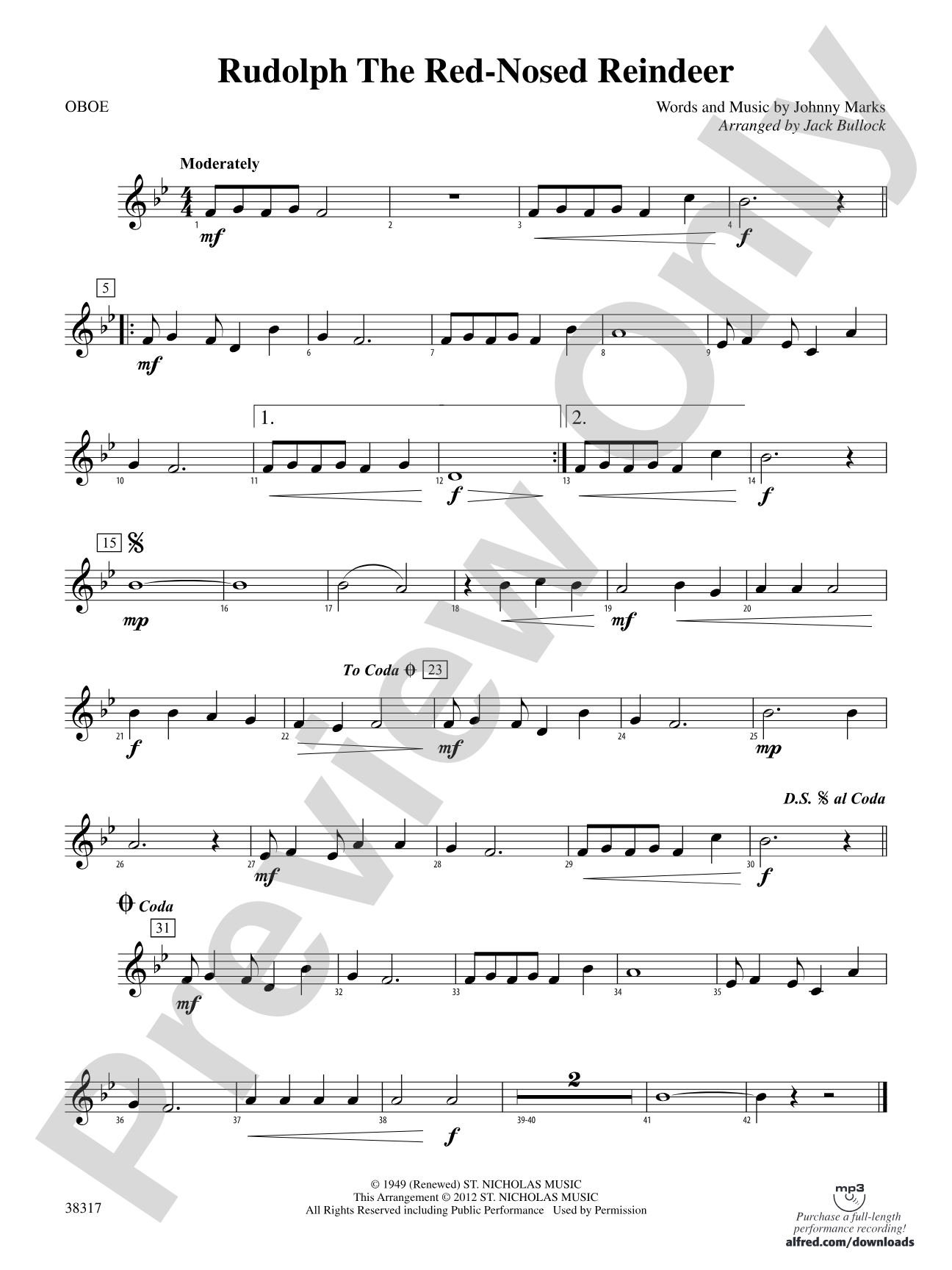 Rudolph the Red-Nosed Reindeer: Oboe