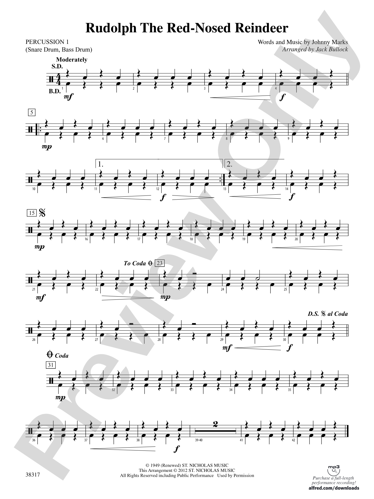Rudolph the Red-Nosed Reindeer: 1st Percussion
