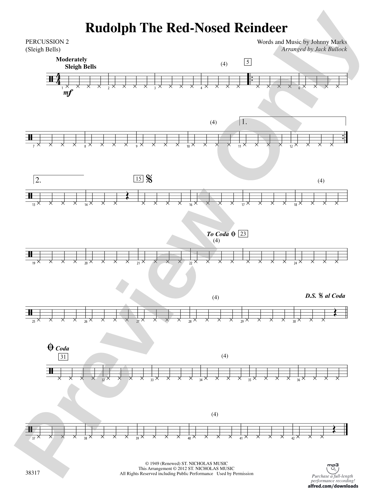 Rudolph the Red-Nosed Reindeer: 2nd Percussion