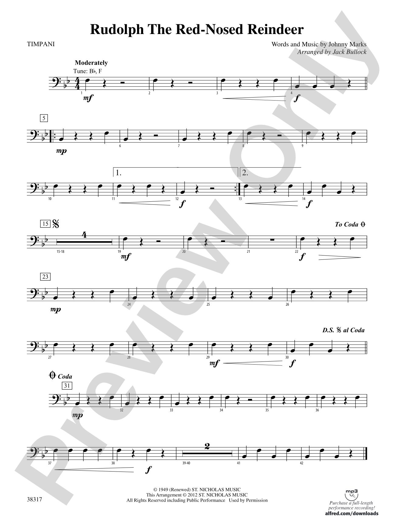 Rudolph the Red-Nosed Reindeer: Timpani