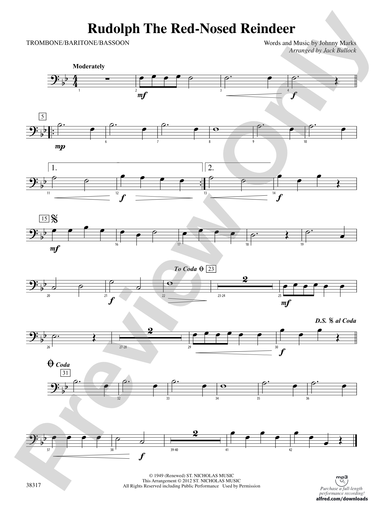 Rudolph the Red-Nosed Reindeer: 1st Trombone