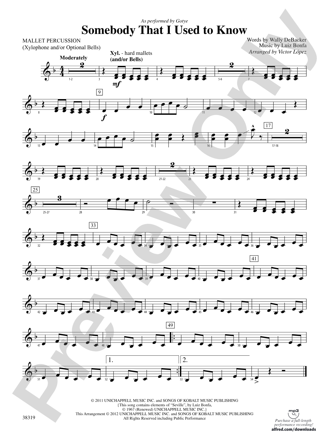 Somebody That I Used to Know: Mallets