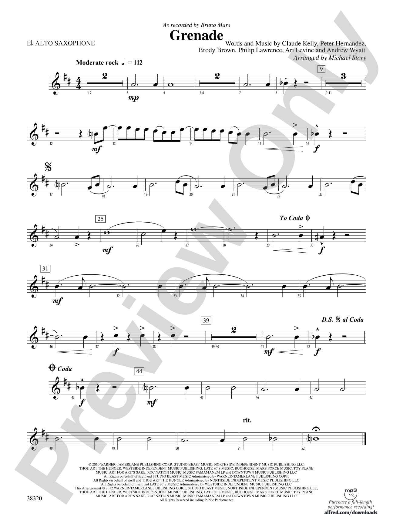 Grenade: E-flat Alto Saxophone