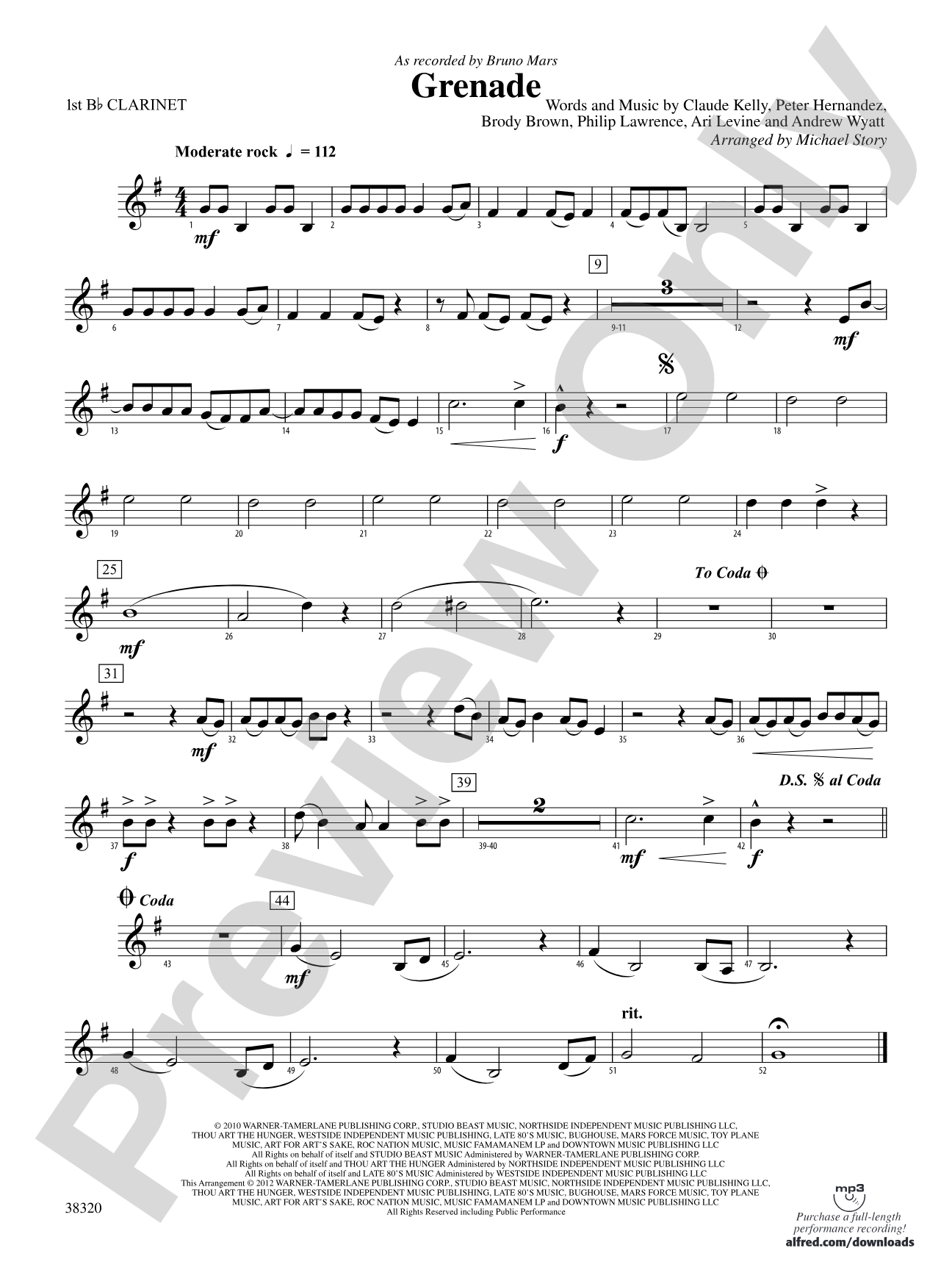 Grenade: 1st B-flat Clarinet
