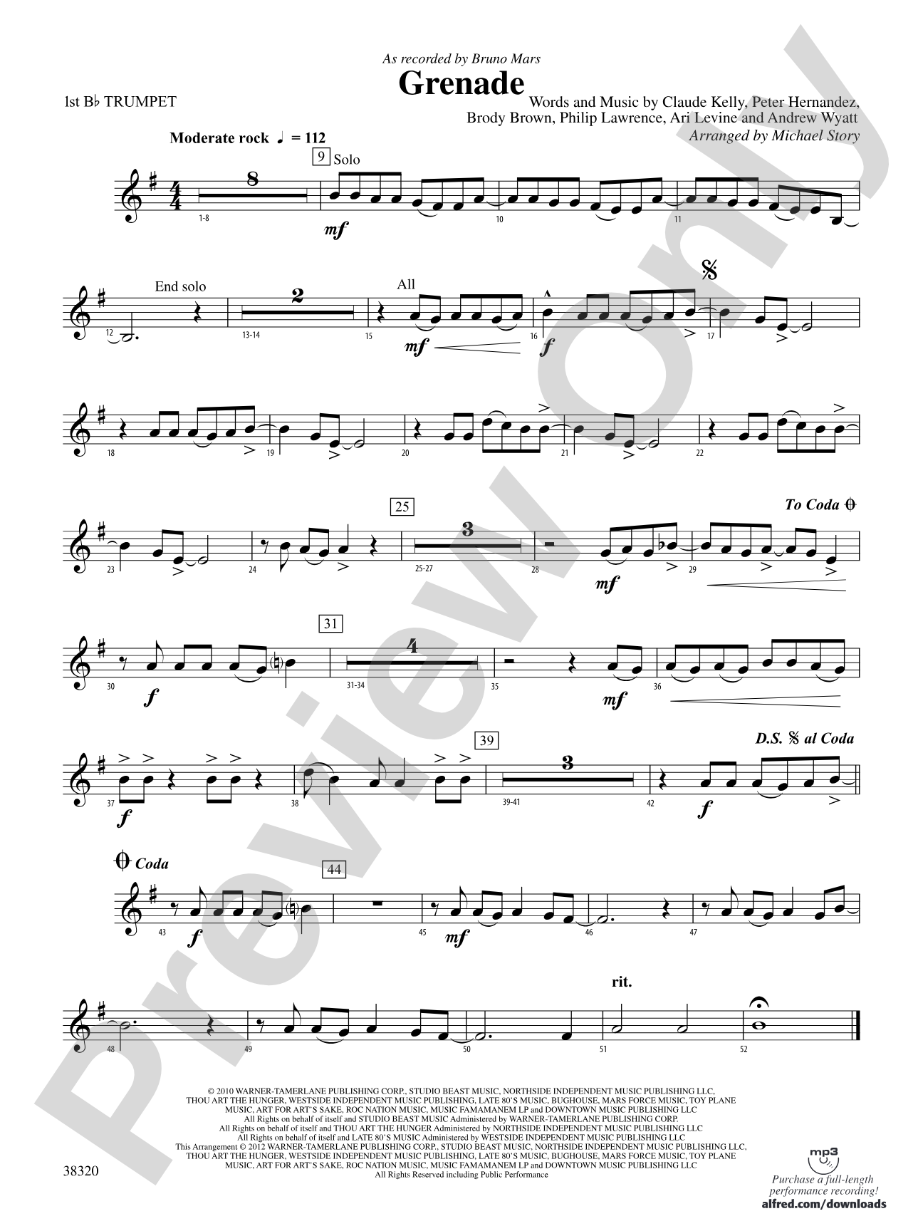 Grenade: 1st B-flat Trumpet