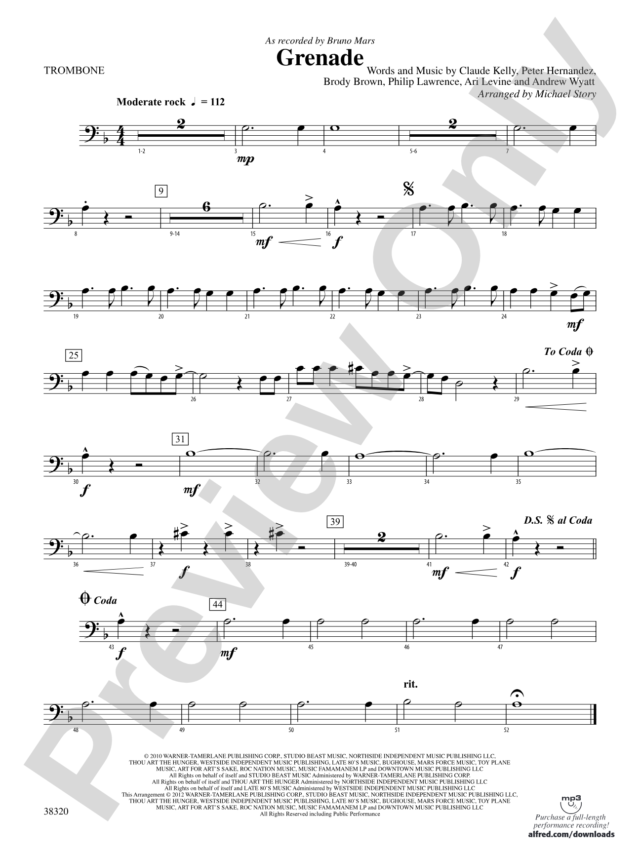 Grenade: 1st Trombone