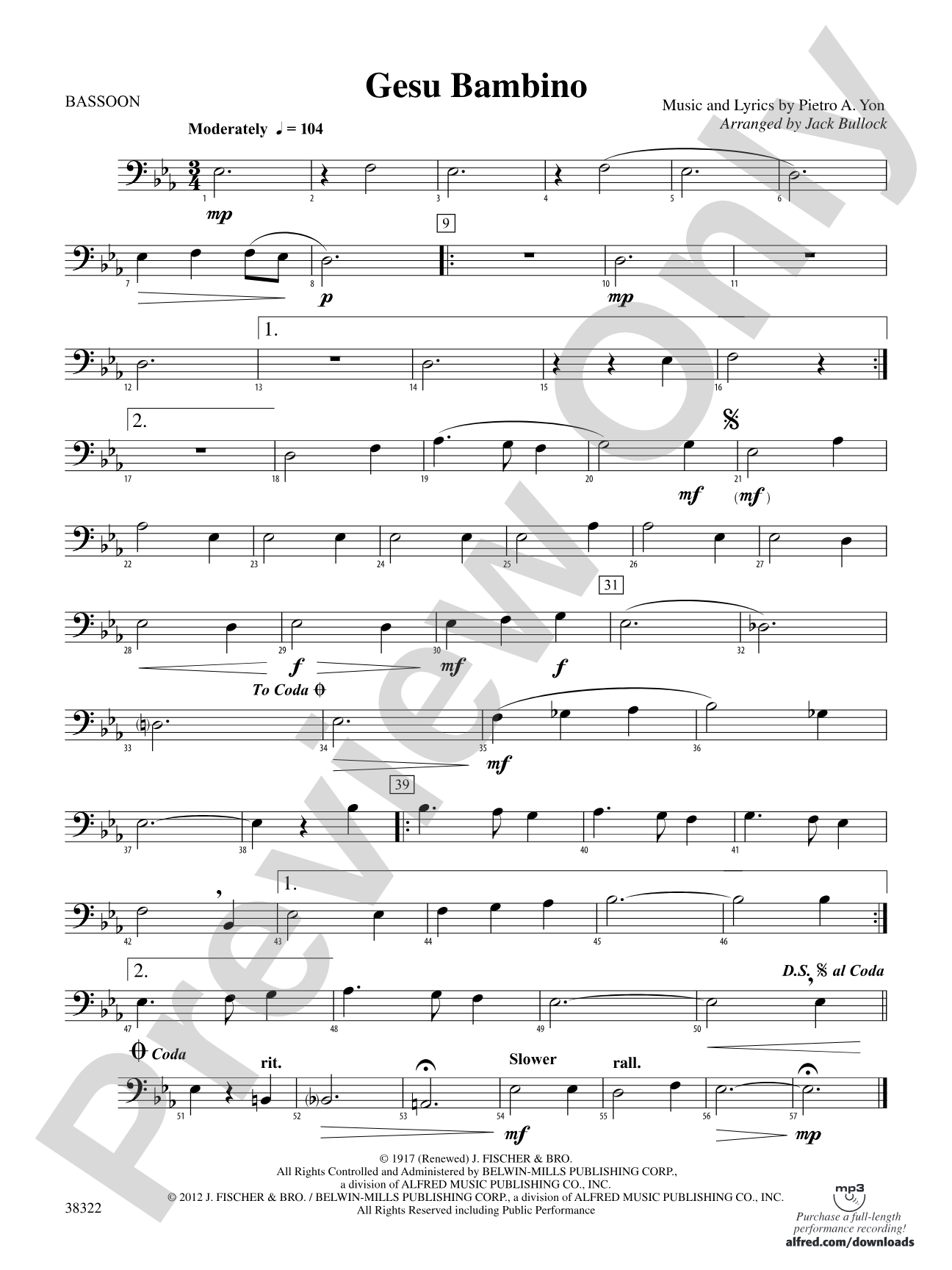 Gesu Bambino: Bassoon