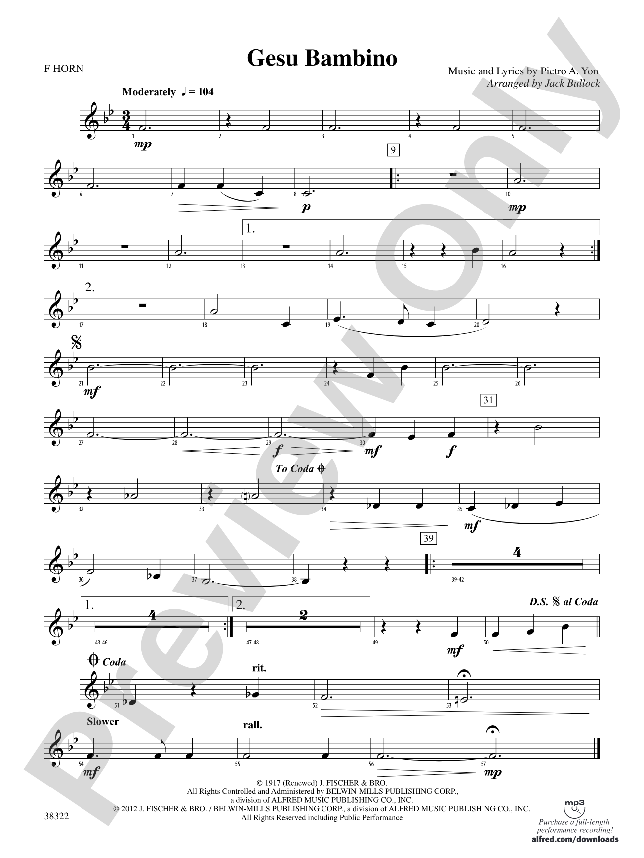 Gesu Bambino: 1st F Horn