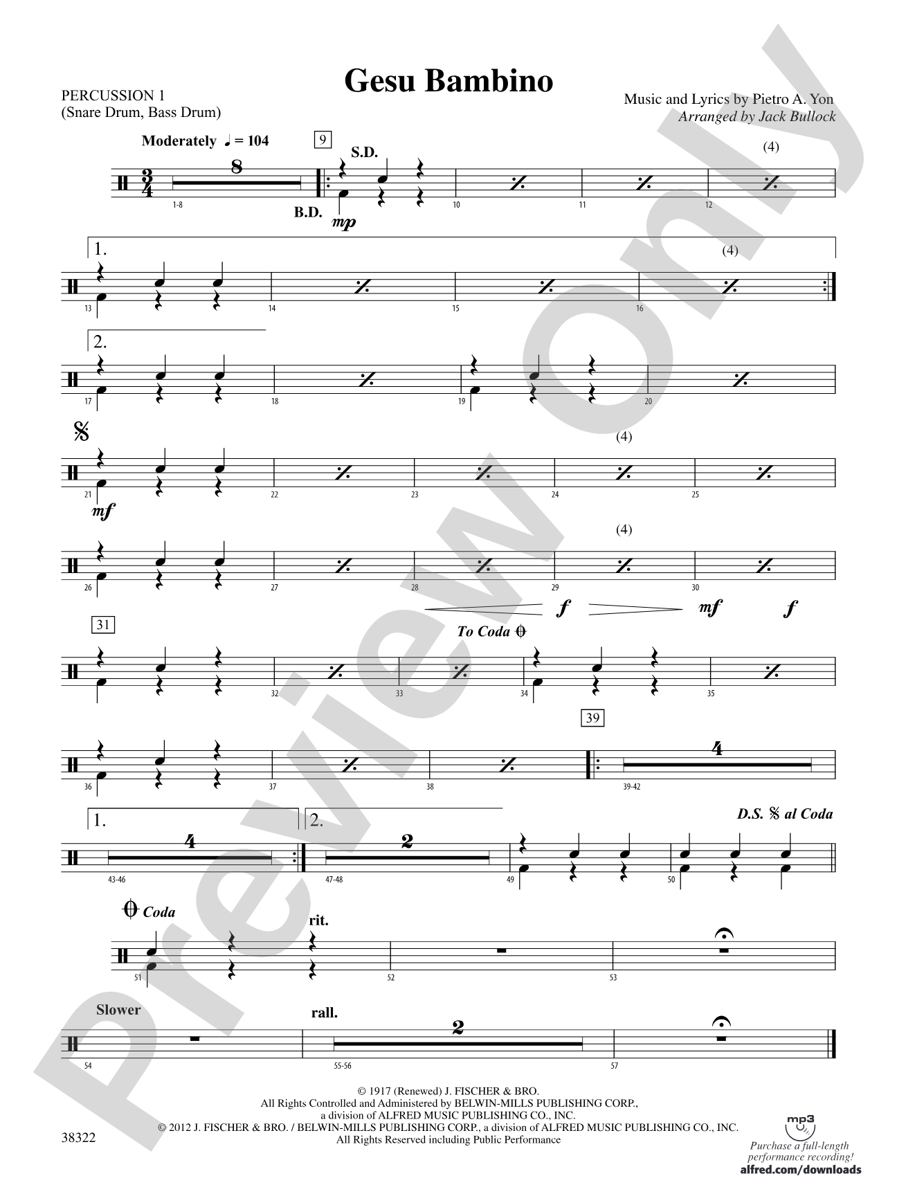 Gesu Bambino: 1st Percussion