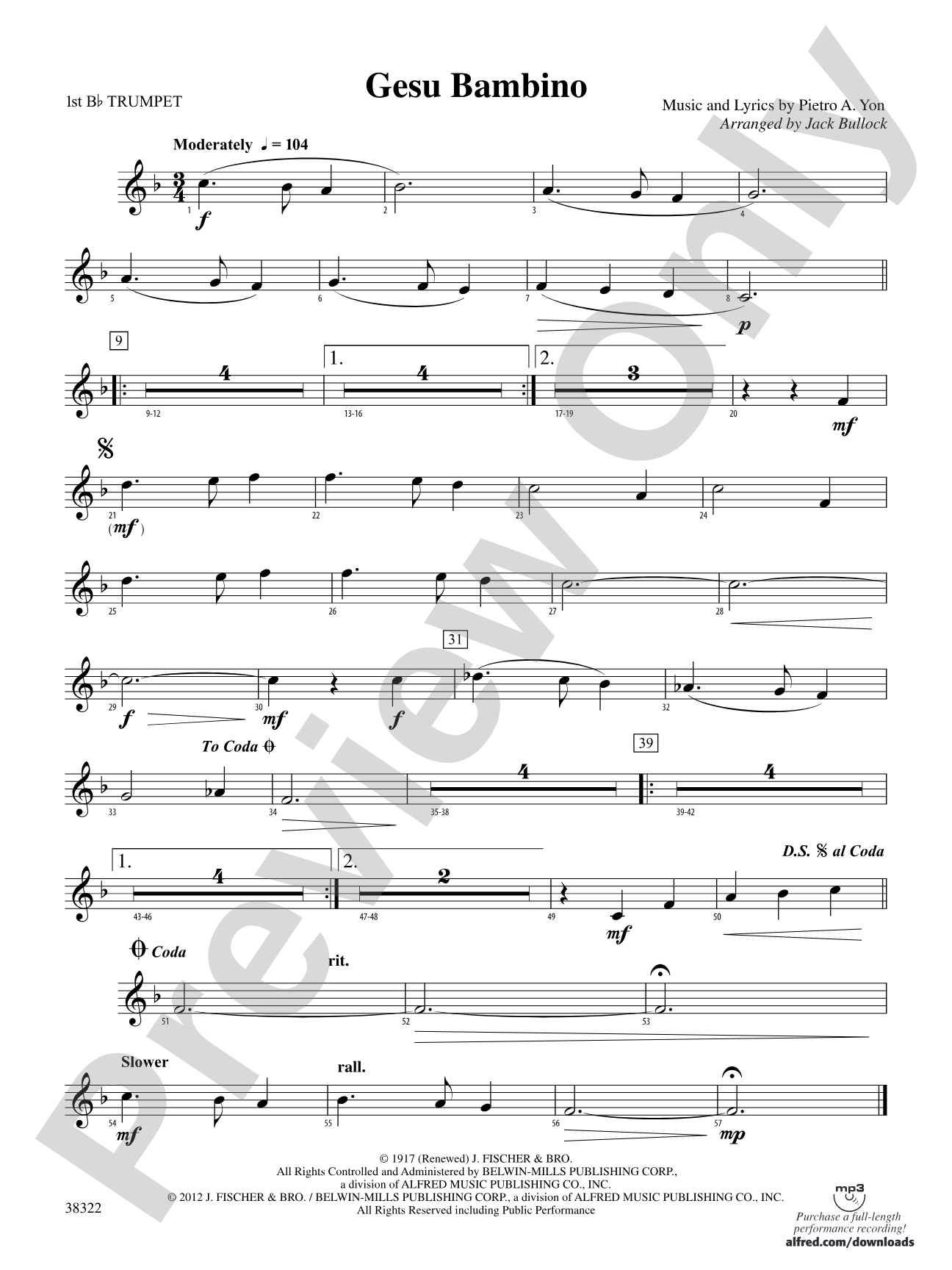 Gesu Bambino: 1st B-flat Trumpet