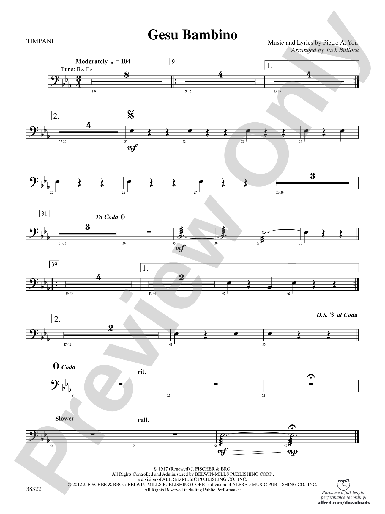 Gesu Bambino: Timpani