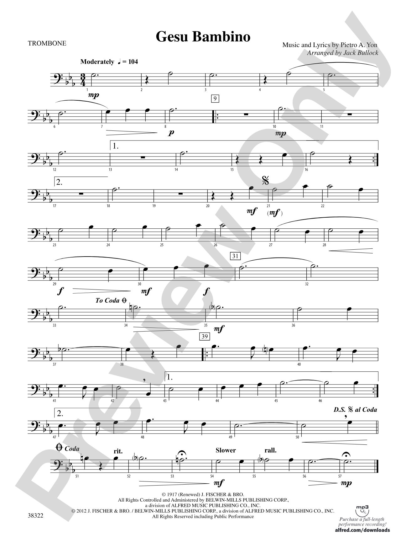 Gesu Bambino: 1st Trombone