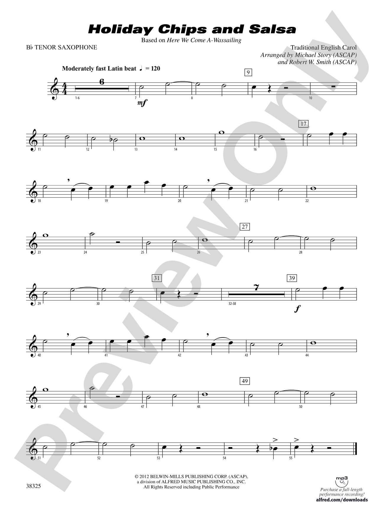 Holiday Chips and Salsa: B-flat Tenor Saxophone