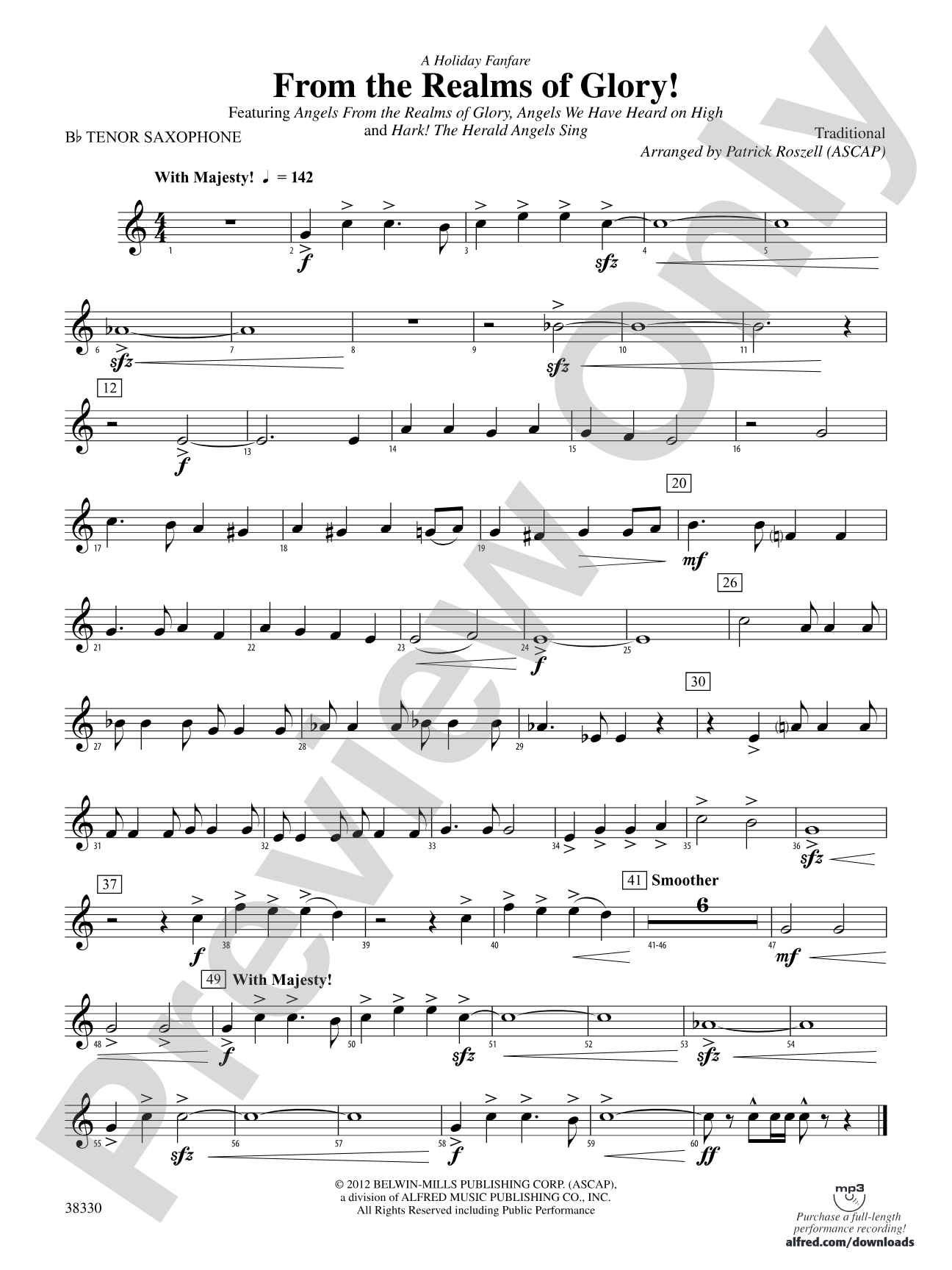 From the Realms of Glory!: B-flat Tenor Saxophone