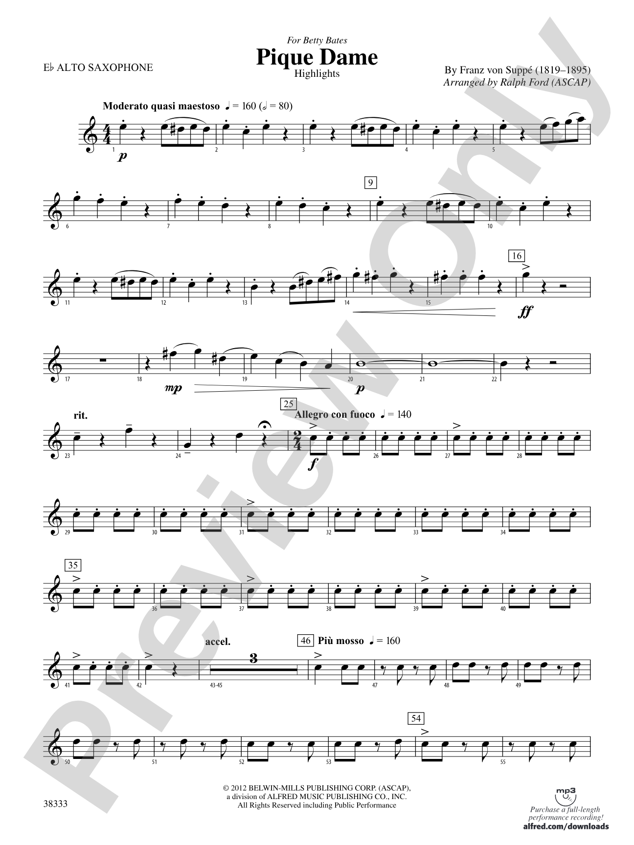 Pique Dame (Highlights): E-flat Alto Saxophone