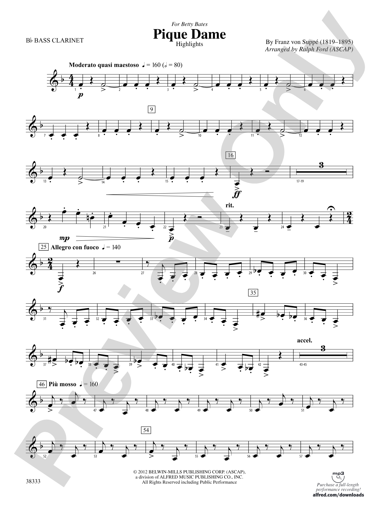 Pique Dame (Highlights): B-flat Bass Clarinet
