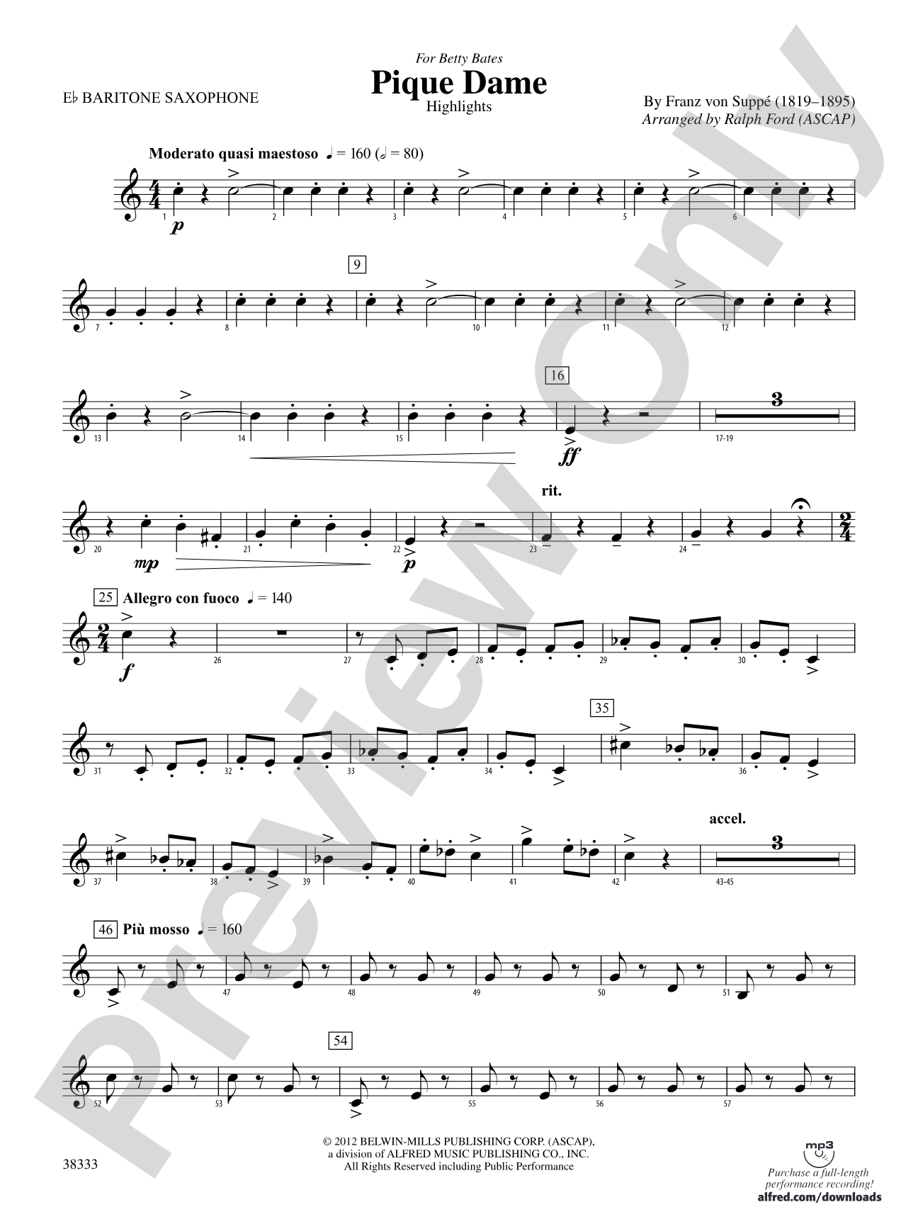 Pique Dame (Highlights): E-flat Baritone Saxophone