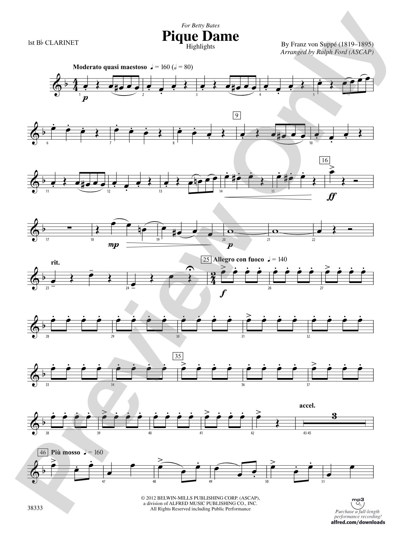 Pique Dame (Highlights): 1st B-flat Clarinet