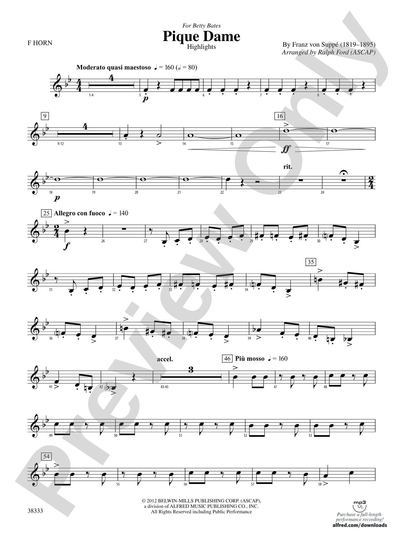 Pique Dame (Highlights): 1st F Horn