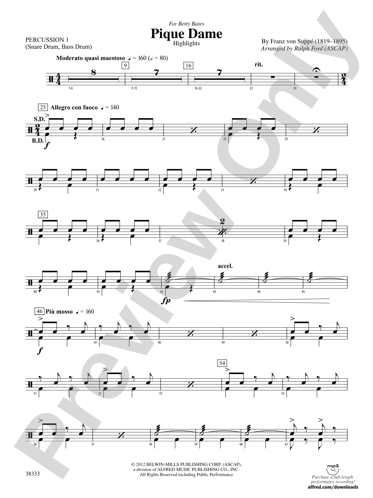 Pique Dame (Highlights): 1st Percussion