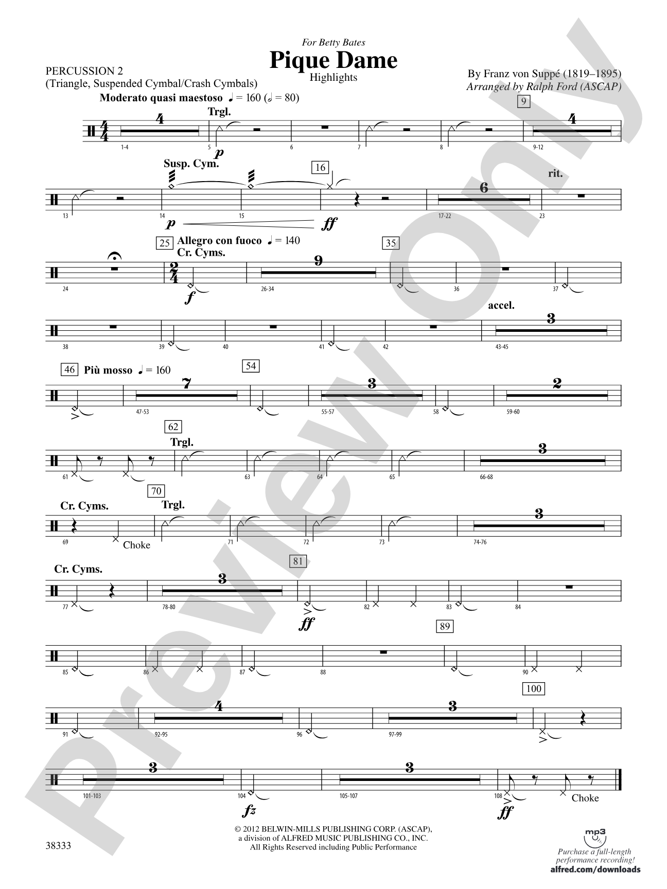 Pique Dame (Highlights): 2nd Percussion