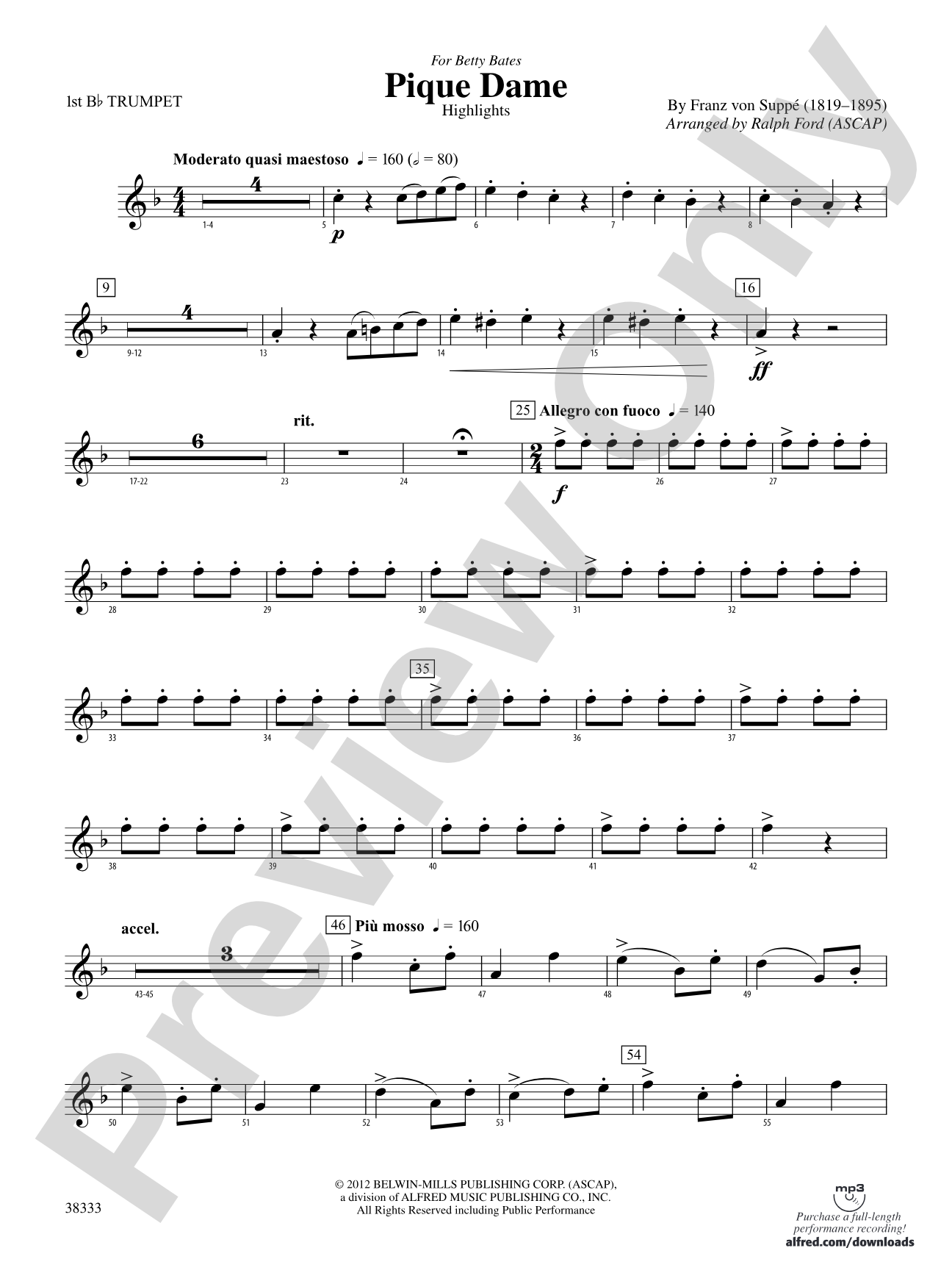 Pique Dame (Highlights): 1st B-flat Trumpet