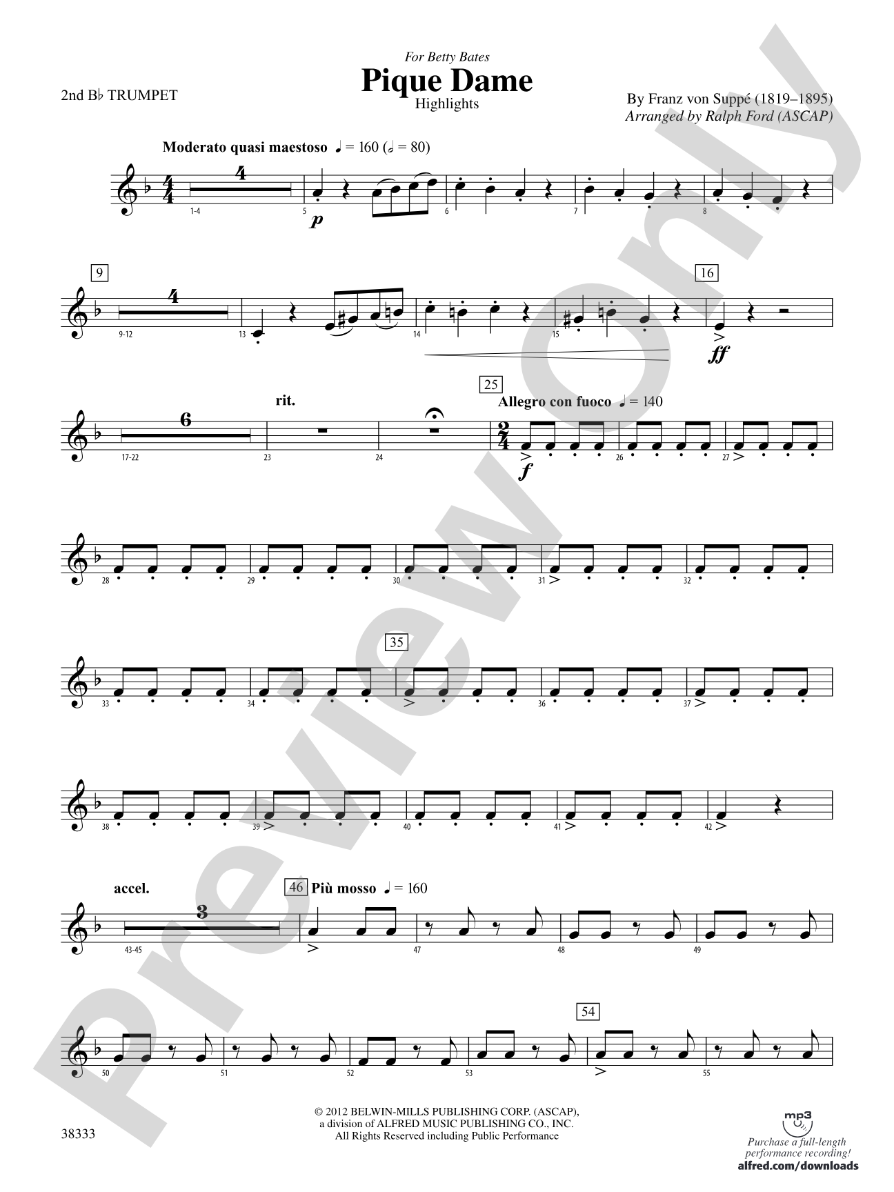 Pique Dame (Highlights): 2nd B-flat Trumpet