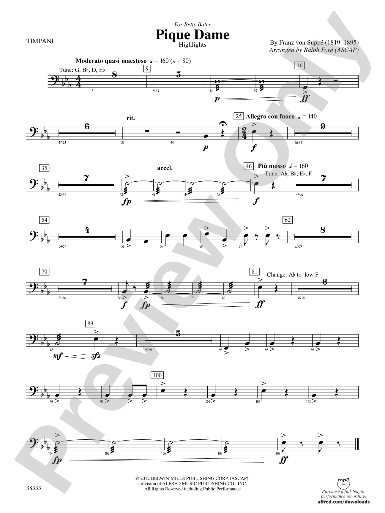 Pique Dame (Highlights): Timpani