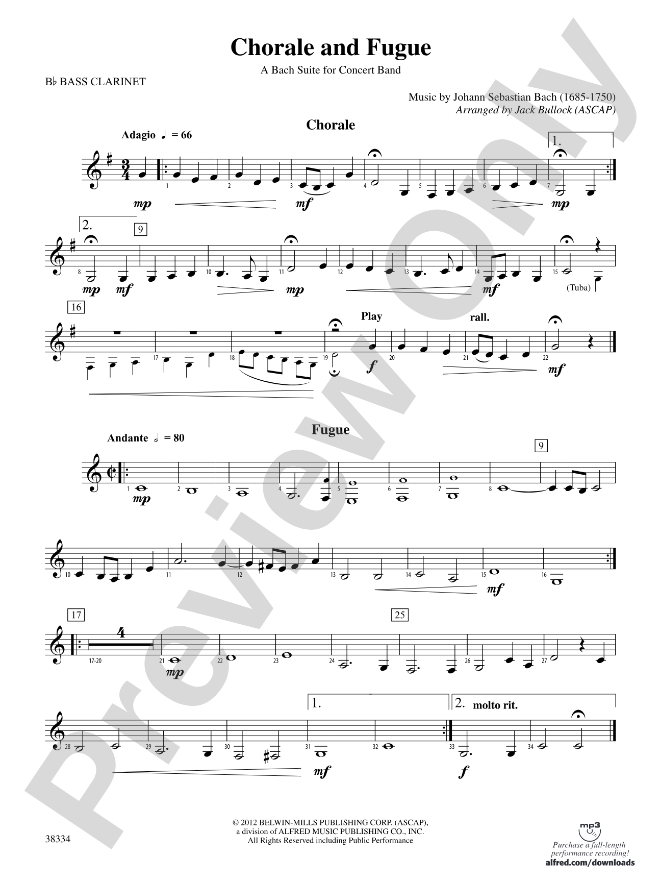 Chorale and Fugue: B-flat Bass Clarinet