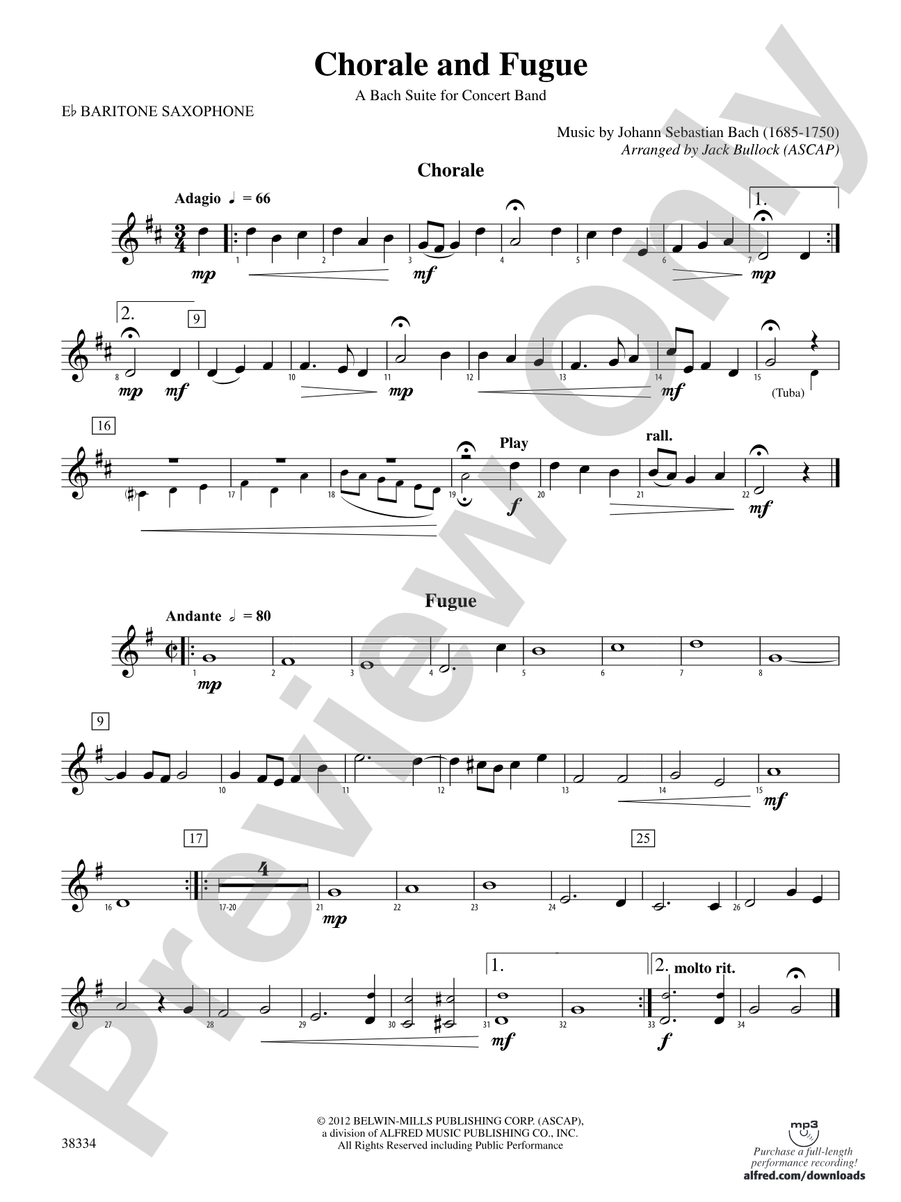 Chorale and Fugue: E-flat Baritone Saxophone