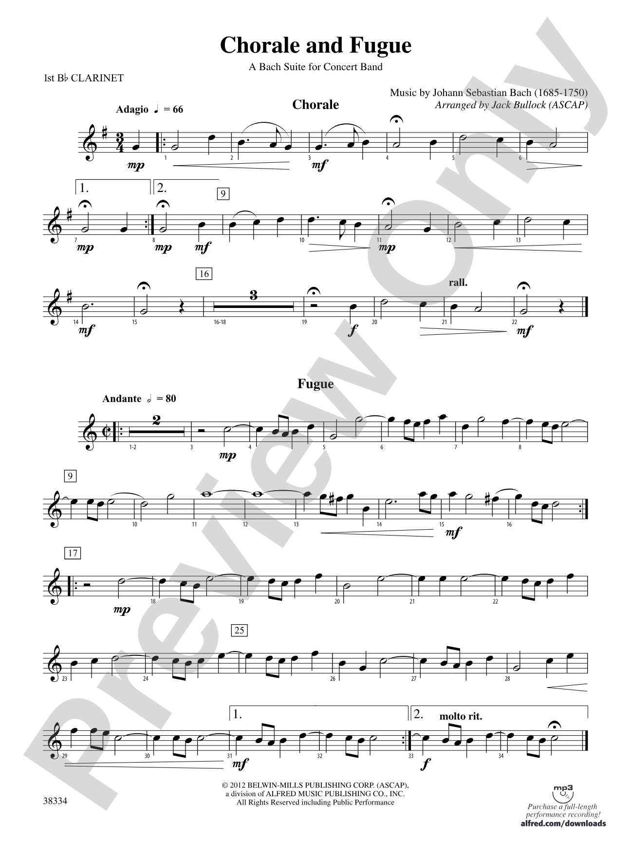 Chorale and Fugue: 1st B-flat Clarinet
