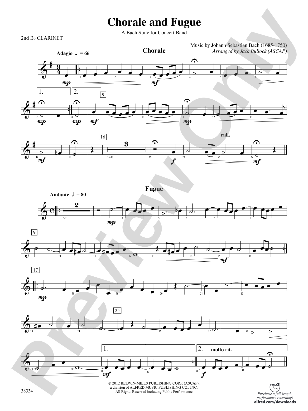 Chorale and Fugue: 2nd B-flat Clarinet