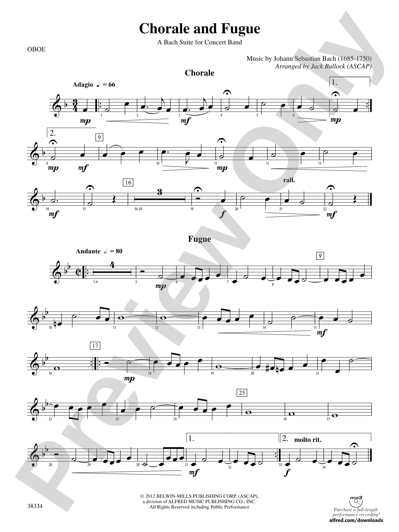 Chorale and Fugue: Oboe