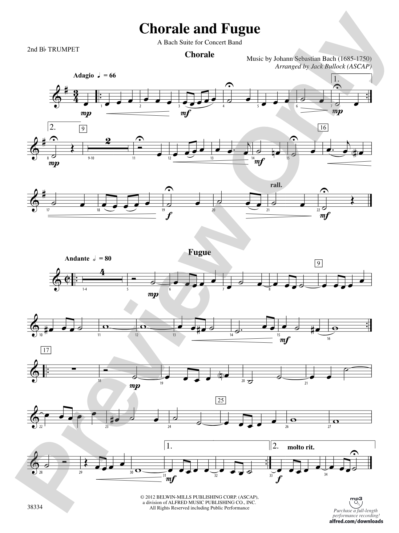 Chorale and Fugue: 2nd B-flat Trumpet