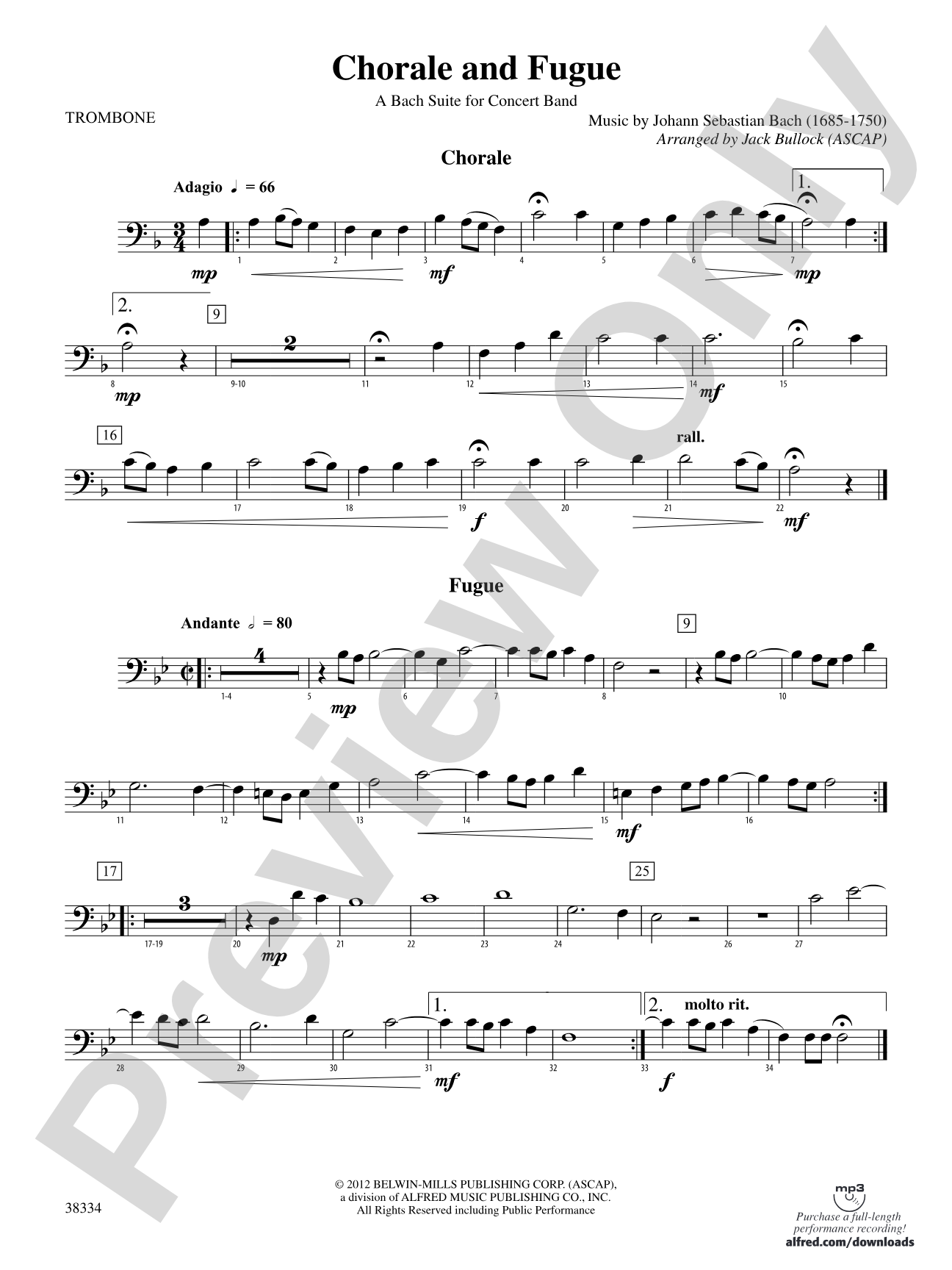 Chorale and Fugue: 1st Trombone