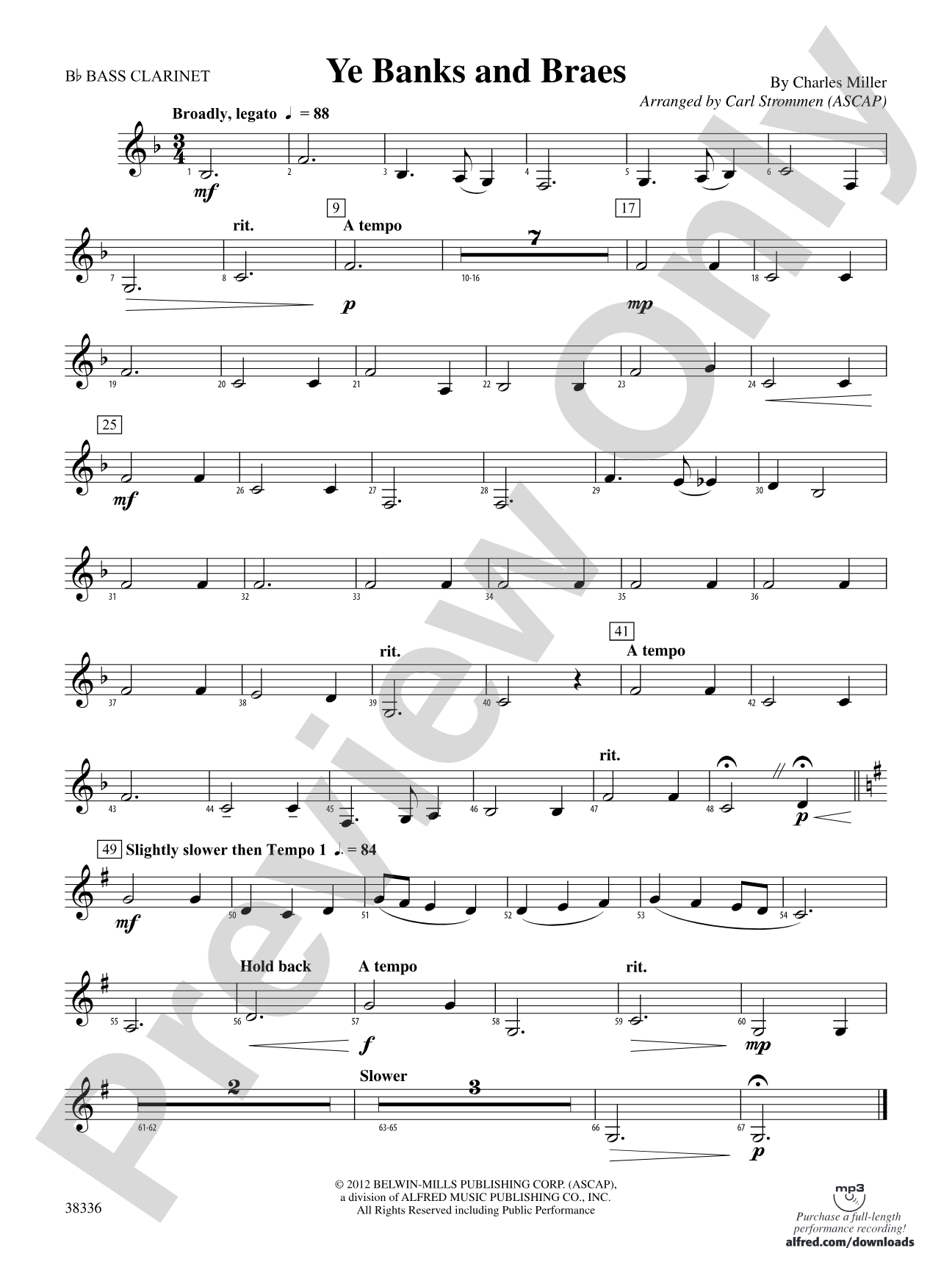 Ye Banks and Braes: B-flat Bass Clarinet